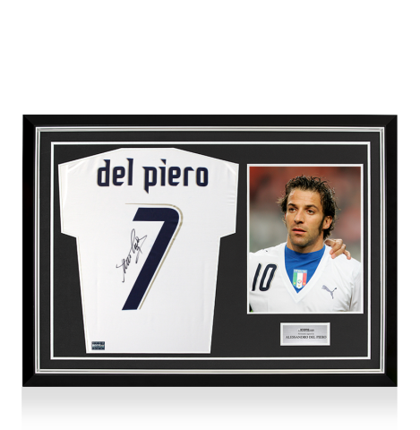 Alessandro Del Piero Back Signed Italy 2006 Away Shirt In Hero Frame: Option 1