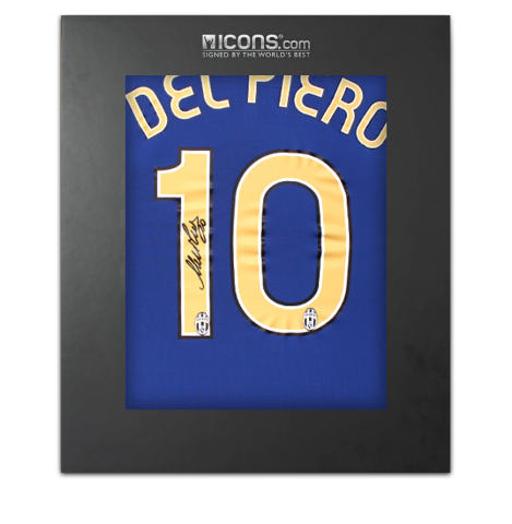 Alessandro Del Piero Back Signed Juventus 2010-12 Away Shirt In Deluxe Packaging