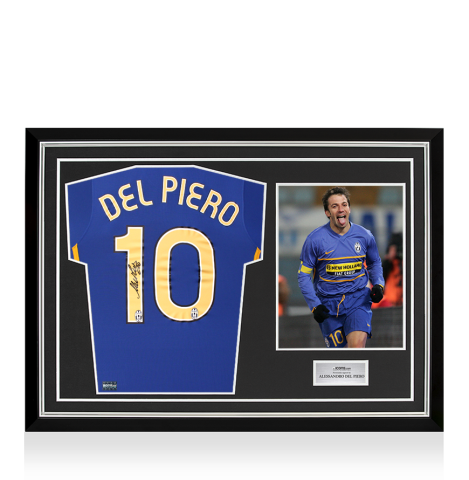 Alessandro Del Piero Back Signed Juventus 2010-12 Away Shirt In Hero Frame: Option 1