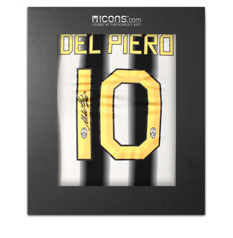 Alessandro Del Piero Back Signed Juventus 2011-12 Home Shirt In Deluxe Packaging