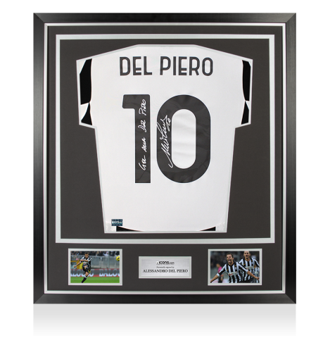 Alessandro Del Piero Back Signed Juventus 2024-25 Home Shirt - "Gol Alla Del Piero" Inscription In Classic Frame