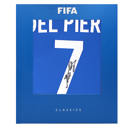 Alessandro Del Piero Official FIFA World Cup™ Back Signed Italy 2002 Home Shirt In Deluxe Packaging