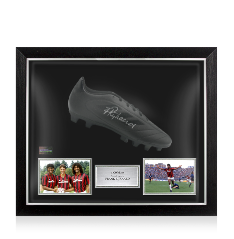 Frank Rijkaard Signed Adidas Black Boot In Bubble Frame: Option 1
