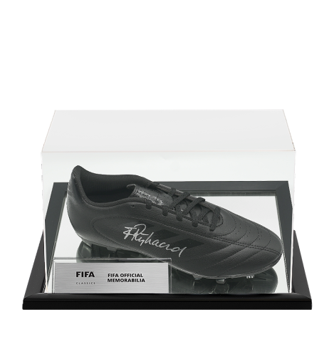 Frank Rijkaard Official FIFA World Cup™ Signed Adidas Black Boot In Acrylic Case