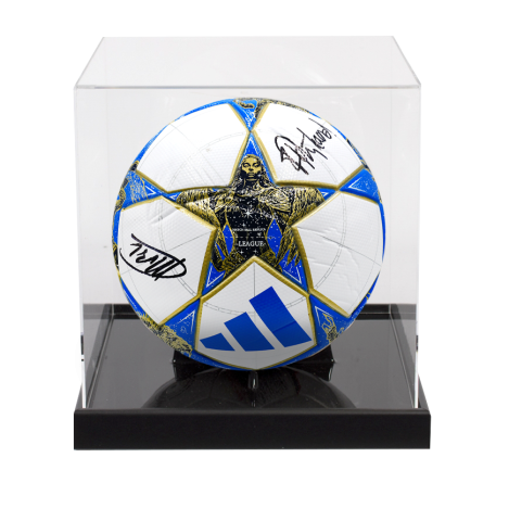 Frank Rijkaard & Marco van Basten Dual Signed UEFA Champions League Football In Acrylic Case