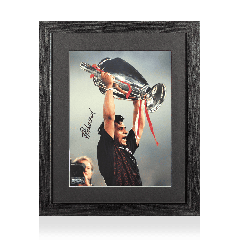 Frank Rijkaard Signed AFC Ajax Photo In Black Wooden Frame: UEFA Champions League Winner