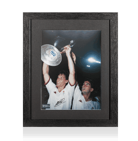 Marco van Basten Signed AC Milan Photo In Black Wooden Frame: UEFA Champions League Winner