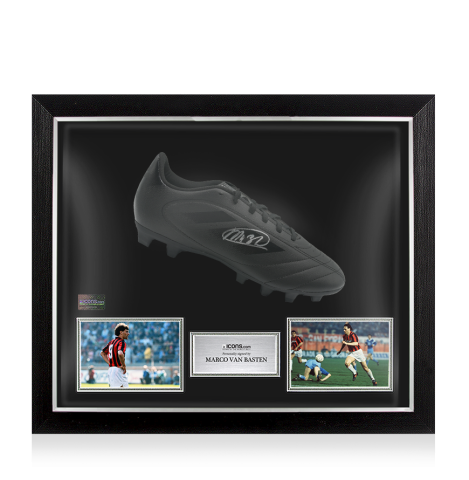 Marco van Basten Signed Adidas Black Boot In Bubble Frame: Option 1
