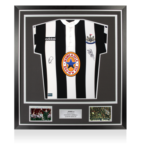 Faustino Asprilla & Kevin Keegan Dual Signed Newcastle United 1995-96 Home Shirt In Classic Frame