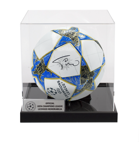Faustino Asprilla Official UEFA Champions League Signed Football In Acrylic Case