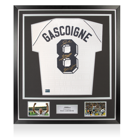 Paul Gascoigne Back Signed Tottenham Hotspur 1991 Home Shirt In Classic Frame