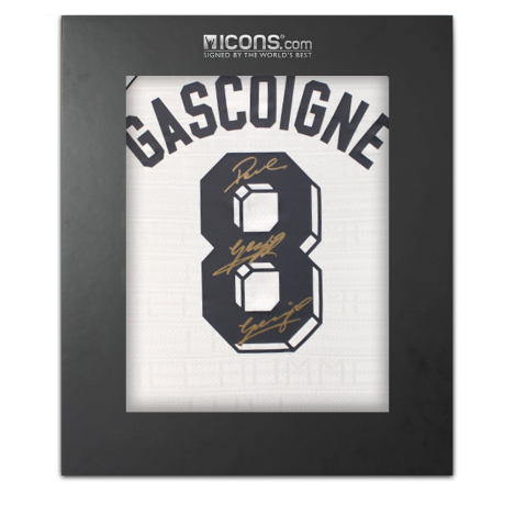 Paul Gascoigne Back Signed Tottenham Hotspur 1991 Home Shirt In Deluxe Packaging