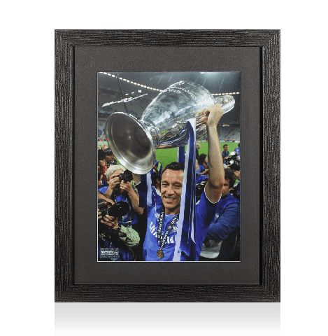 John Terry Signed Chelsea Photo In Black Wooden Frame: UEFA Champions League Winner