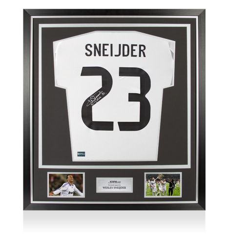 Wesley Sneijder Back Signed Real Madrid 2025-26 Home Shirt In Classic Frame