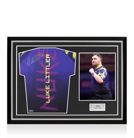 Luke Littler Back Signed 2025 Shirt In Hero Frame: Option 1