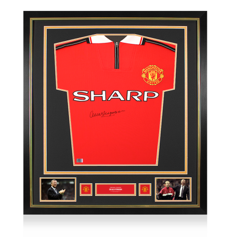Alex Ferguson Official Manchester United Front Signed and Framed 1999 Premier League Shirt