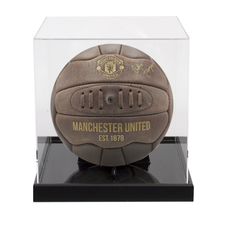 Sir Alex Ferguson Signed Manchester United Heritage Football In Acrylic Case