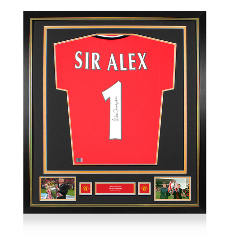 Alex Ferguson Official Manchester United Back Signed and Framed 1999 Premier League Shirt