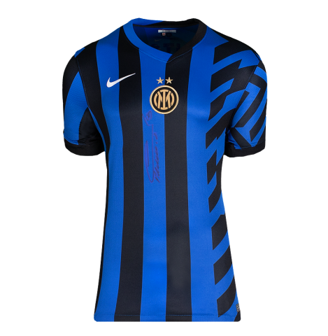 Lautaro Martinez Front Signed Internazionale 2024-25 Home Shirt In Deluxe Packaging