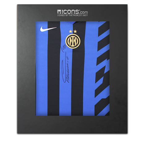 Lautaro Martinez Front Signed Internazionale 2024-25 Home Shirt In Deluxe Packaging