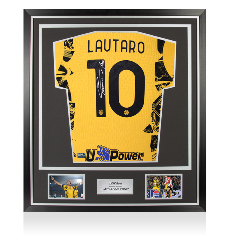 Lautaro Martinez Back Signed Internazionale 2024-25 Authentic Third Shirt In Classic Frame