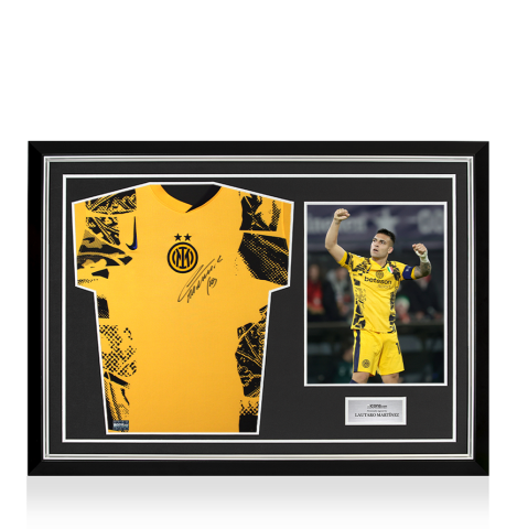 Lautaro Martinez Front Signed Internazionale 2024-25 Third Shirt In Hero Frame: Option 1