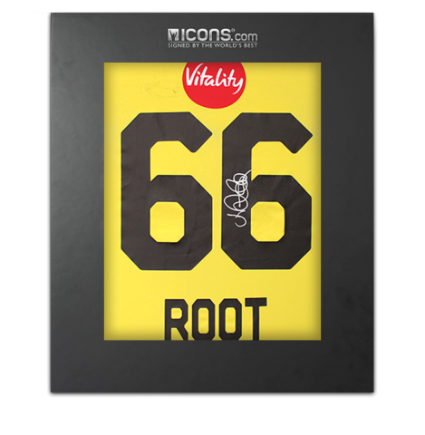 Joe Root Back Signed Trent Rockets Cricket Shirt In Deluxe Packaging