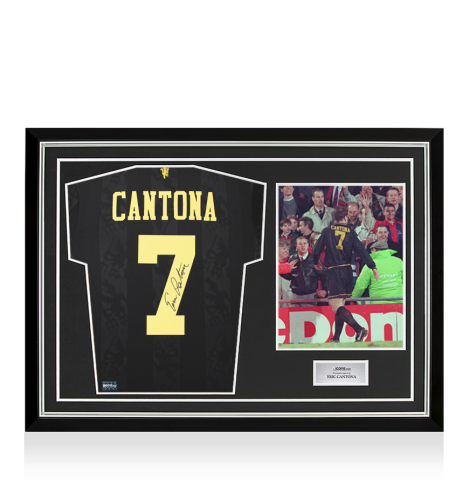 Eric Cantona Back Signed Manchester United 2025-26 Third Shirt In Hero Frame: Option 1
