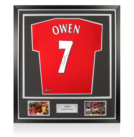 Michael Owen Back Signed Manchester United 2009-10 Home Shirt In Classic Frame