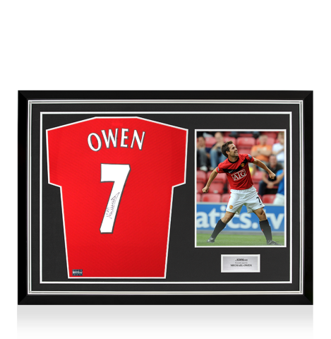 Michael Owen Back Signed Manchester United 2009-10 Home Shirt In Hero Frame: Option 1