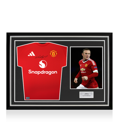 Wayne Rooney Front Signed Manchester United 2024-25 Home Shirt In Hero Frame: Option 1