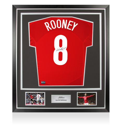 Wayne Rooney Back Signed Manchester United 2004-06 Home Shirt In Classic Frame