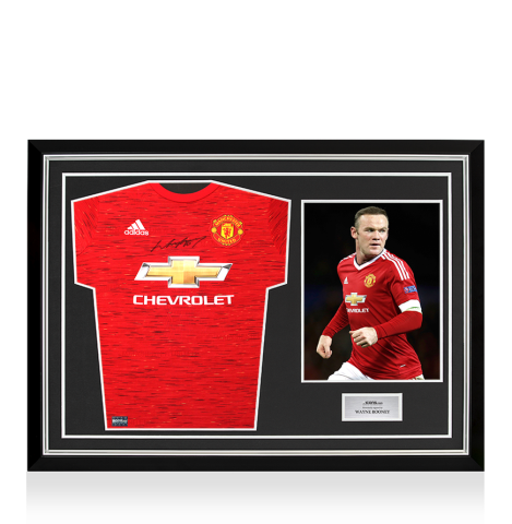 Wayne Rooney Front Signed Manchester United 2020-21 Home Shirt In Hero Frame: Option 1