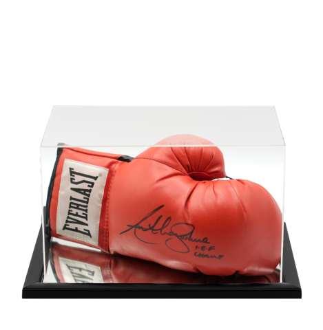 Anthony Joshua Signed Red Everlast Boxing Glove In Acrylic Case