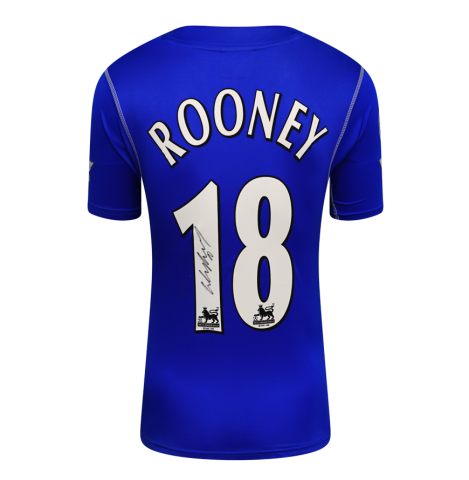 Wayne Rooney Back Signed Everton 2002-03 Home Shirt In Deluxe Packaging