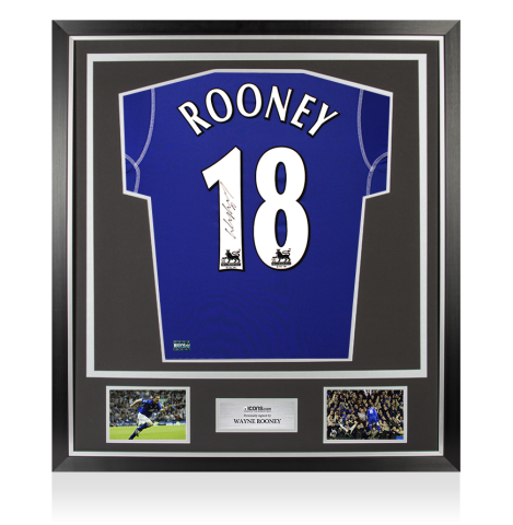 Wayne Rooney Back Signed Everton 2002-03 Home Shirt In Classic Frame