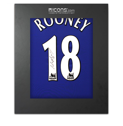 Wayne Rooney Back Signed Everton 2002-03 Home Shirt In Deluxe Packaging