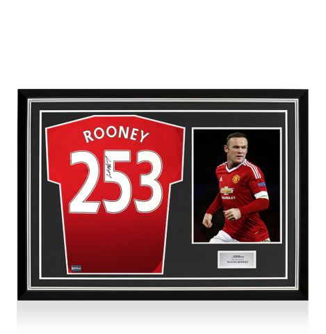 Wayne Rooney Back Signed Manchester United 2024-25 Home Shirt: 253 Goals Edition In Hero Frame: Option 1