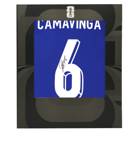 Eduardo Camavinga Official 2026 FIFA World Cup™ Back Signed France 2024 Home Shirt With Fan Style Number In Deluxe Packaging