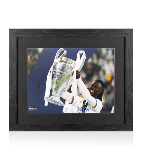 Eduardo Camavinga Signed Real Madrid Photo In Black Wooden Frame: UEFA Champions League Winner