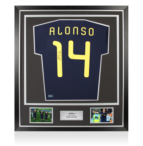Xabi Alonso Back Signed Spain 2010 Away Shirt In Classic Frame