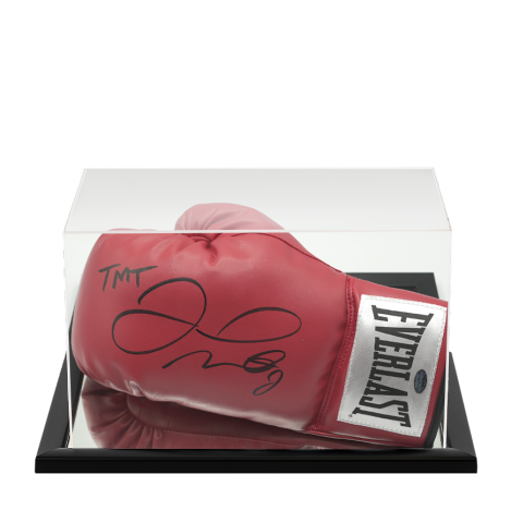 Floyd Mayweather Jr. Signed Red Everlast Boxing Glove w/ TMT In Acrylic Case