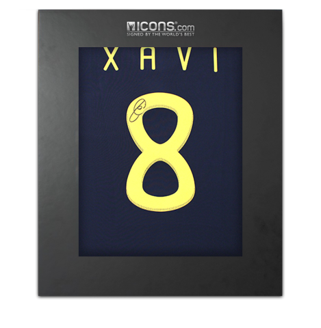 Xavi Back Signed Spain 2010 Away Shirt In Deluxe Packaging