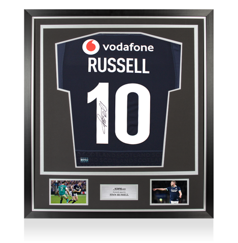 Finn Russell Back Signed Scotland Rugby 2025 Home Shirt In Classic Frame
