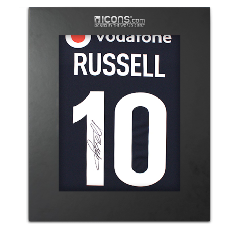 Finn Russell Back Signed Scotland Rugby 2025 Home Shirt In Deluxe Packaging