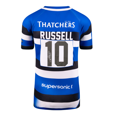 Finn Russell Back Signed Bath Rugby 2025 Home Shirt In Deluxe Packaging
