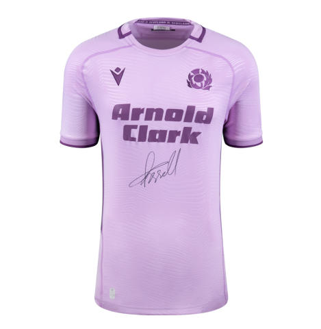 Finn Russell Front Signed Scotland Rugby 2025 Away Shirt In Deluxe Packaging