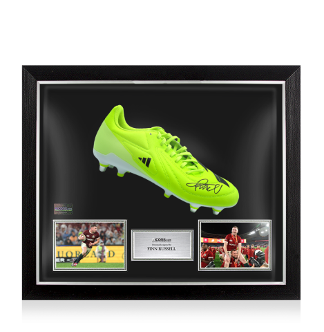 Finn Russell Signed Adidas RS15 Rugby Boot In Bubble Frame: Option 1