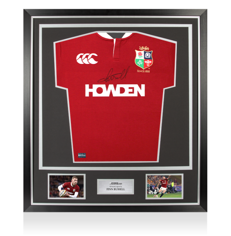 Finn Russell Front Signed British & Irish Lions 2025 Shirt In Classic Frame