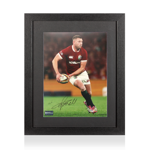 Finn Russell Signed British & Irish Lions Photo In Black Wooden Frame: In Action